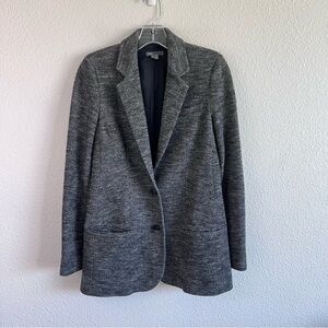 Vince Women’s Charcoal Herringbone Pockets 100% Wool Blazer